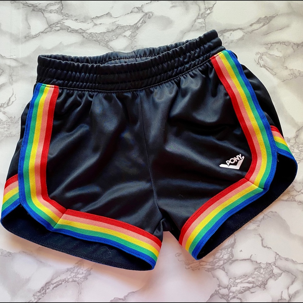 Retro Pony rainbow shorts